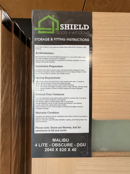 Timber and Glass Front Door - Mailbu - Image 2