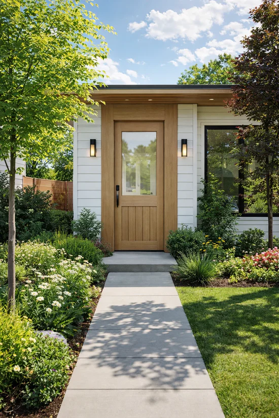 Half Lite Front Timber Door - White Mexicano - Image 5