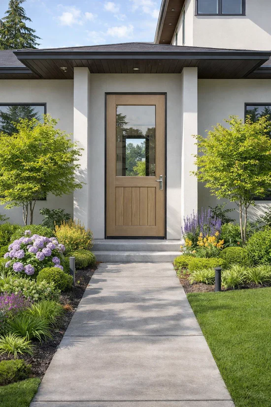 Half Lite Front Timber Door - White Mexicano - Image 6